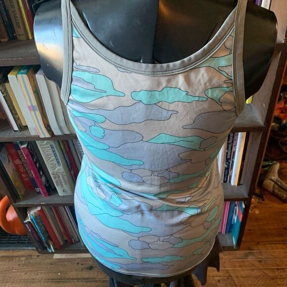Patagonia teal and gray camo M Athleisure sleeveless gorpcore capilene 1 silkwei - Picture 4 of 6